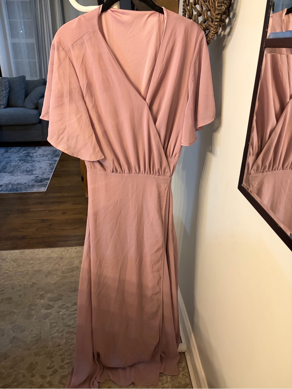 Mauve Pink Wrap Maxi Dress in 2x and 3x
